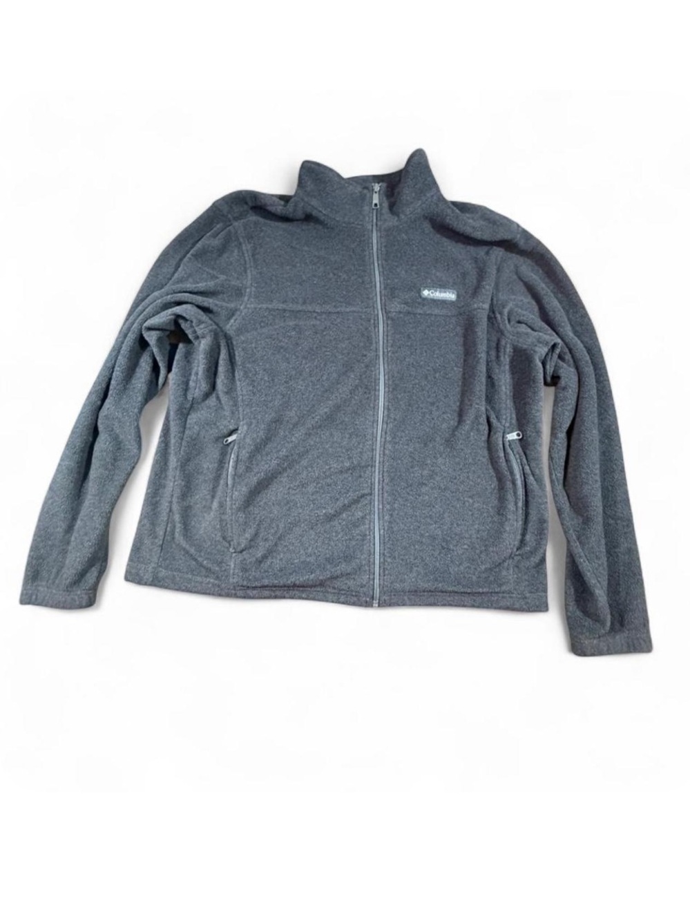 Columbia Gray Full Zip Fleece Jacket XL Outdoor Cozy Layer
